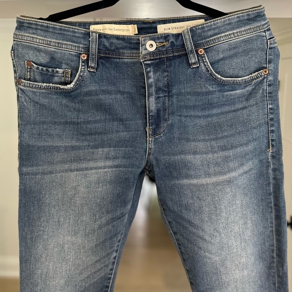 Anthro Pilcro Letterpress Mid-Rise Slim Straight Embellished Crop Jeans - Sz 30 - Picture 5 of 16